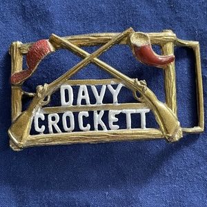 Vintage Davey Crockett Brass Belt Buckle
